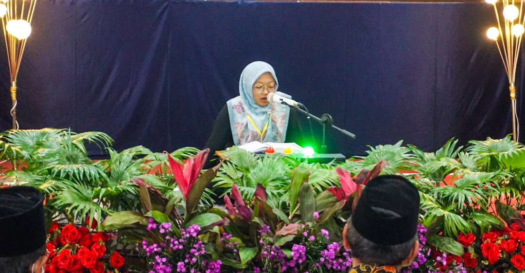 Salah satu peserta lomba MTQ Semarak Ramadan Kadin Sidoarjo. (Foto: Aini Arifin/Ngopibareng.id)