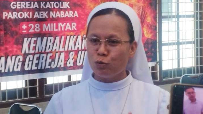 Bendahara CU Paroki Aek Nabara, Sumatera Utara, Suster Natalia Situmorang sempat shock dan malu. (Foto: Istimewa)