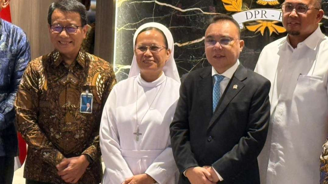Wakil Ketua DPR Sufmi Dasco Ahmad mempertemukan Suster Natalia Situmorang dan Dirut BNI di Gedung DPR, Senayan, Jakarta. (Foto: Istimewa)