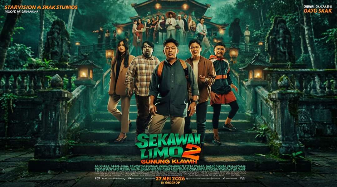 Akan tayang serentak di seluruh jaringan bioskop pada 27 Mei, sekuel film horor komedi Sekawan Limo 2: Gunung Kluwih kembali menyuguhkan kisah yang lucu dan menegangkan.(Foto: Istimewa)
