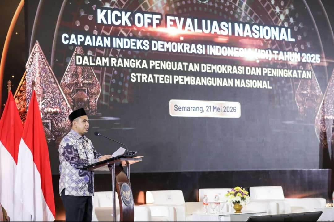 Wakil Gubernur Jawa Tengah, Taj Yasin Maimoen menyebut kenaikan peringkat itu bukan semata hasil kerja pemerintah, melainkan buah keterlibatan masyarakat dalam menjaga ruang demokrasi tetap hidup. (Foto: Pemprov Jateng)