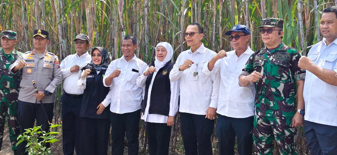 Gubernur Khofifah pimpin tanam perdana program Bongkar Ratoon Tebu serentak di 11 Kabupaten se-Jawa Timur. (Foto: Fendi Lesmana/Ngopibareng.id)