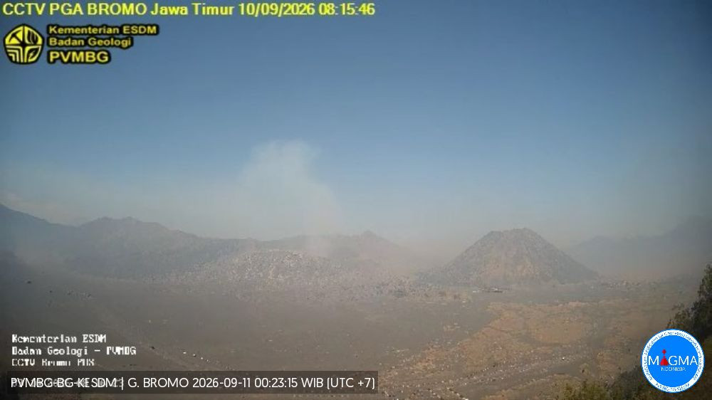 Taman Nasional Bromo Tengger Semeru (TNBTS) pada Kamis 10 September 2026 malam.(Foto: Dok/magma.esdm)