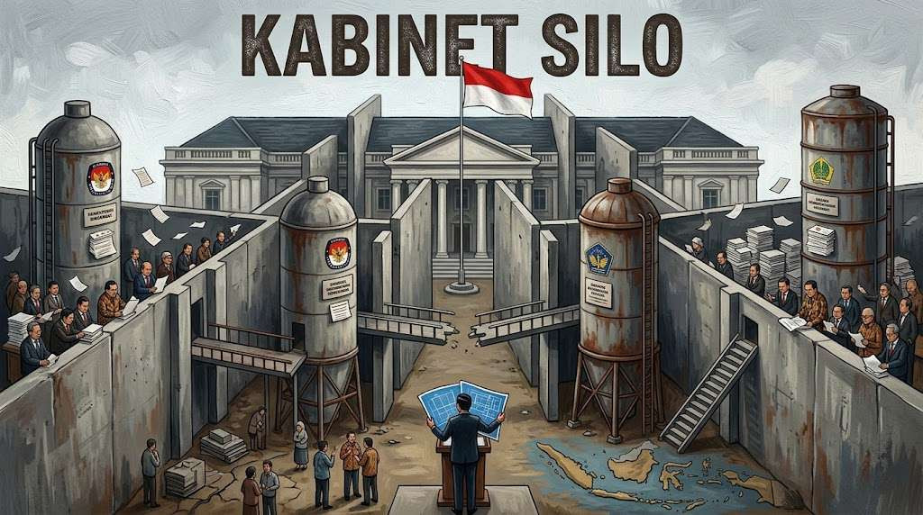 Kabinet silo adalah kondisi ketika kementerian dan lembaga pemerintahan bekerja sebagai unit-unit yang terisolasi. (Foto: Ilustrasi AI)